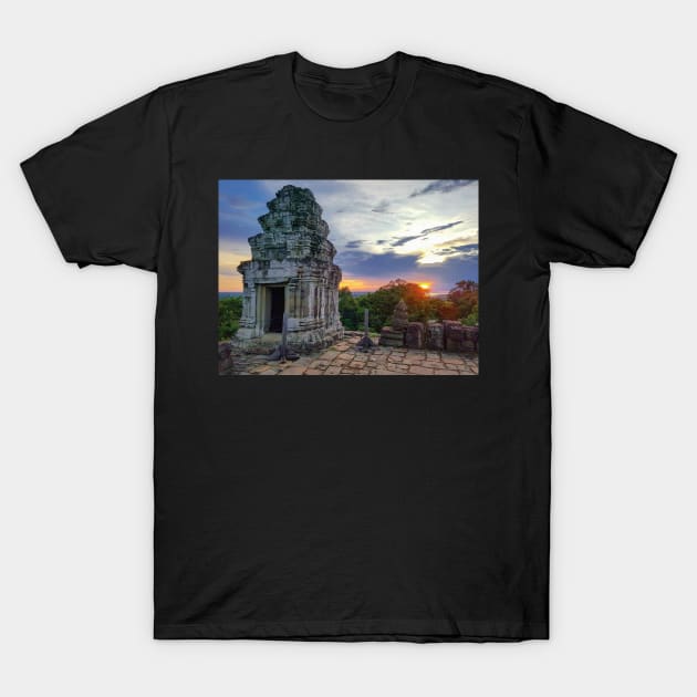 Temple Ruins at Sunset, Cambodia T-Shirt by Anastasia-03
